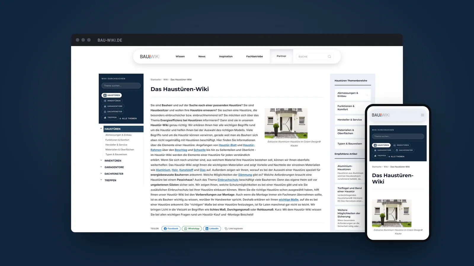 BAUWIKI – Website im Browser