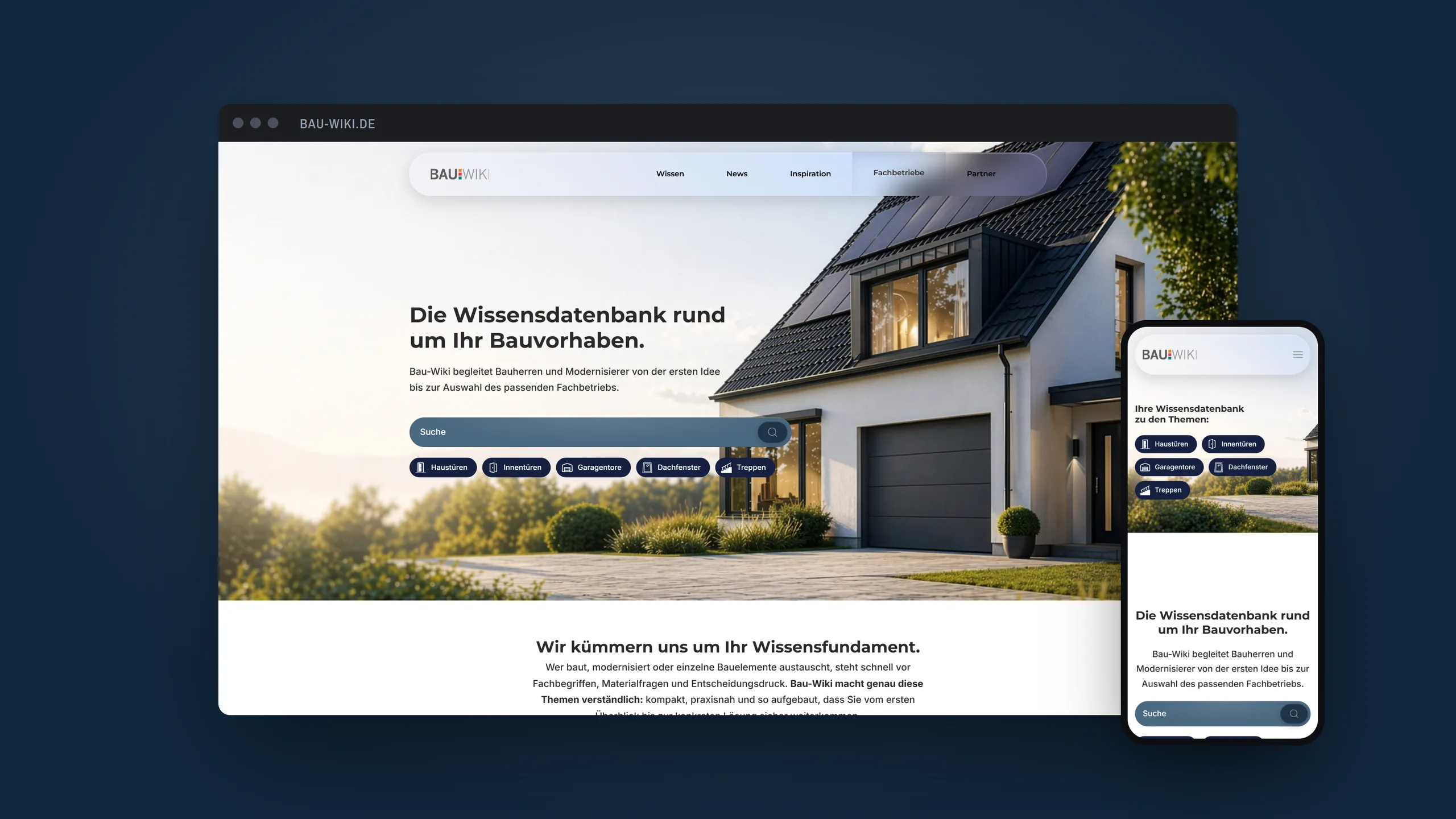 BAUWIKI – Website im Browser