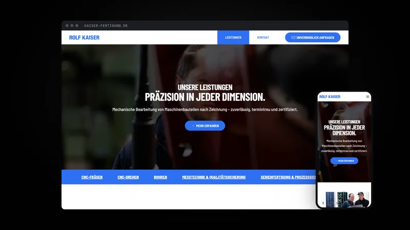 Rolf Kaiser Fertigung – Website im Browser